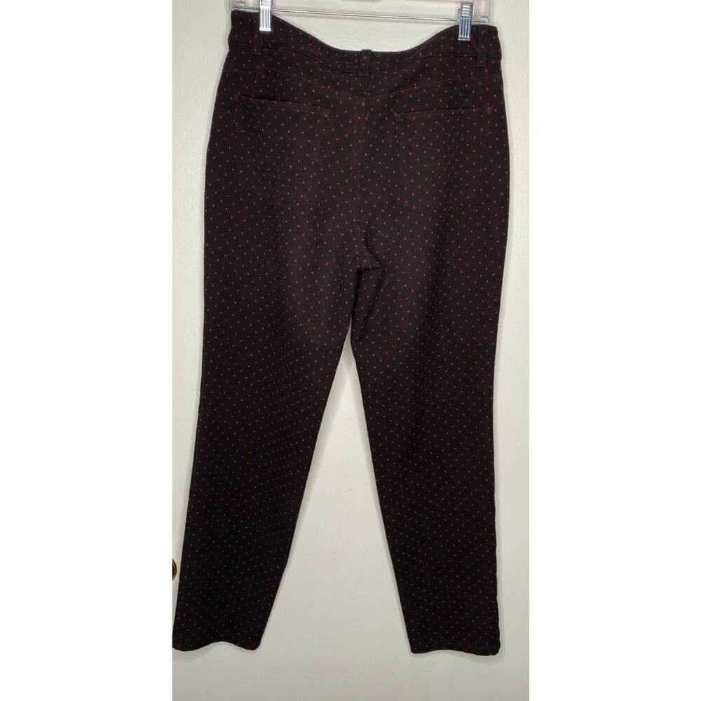 Talbots Factory Black with Red Polka Dot Ankle Pants Size 8 - Picture 6 of 8